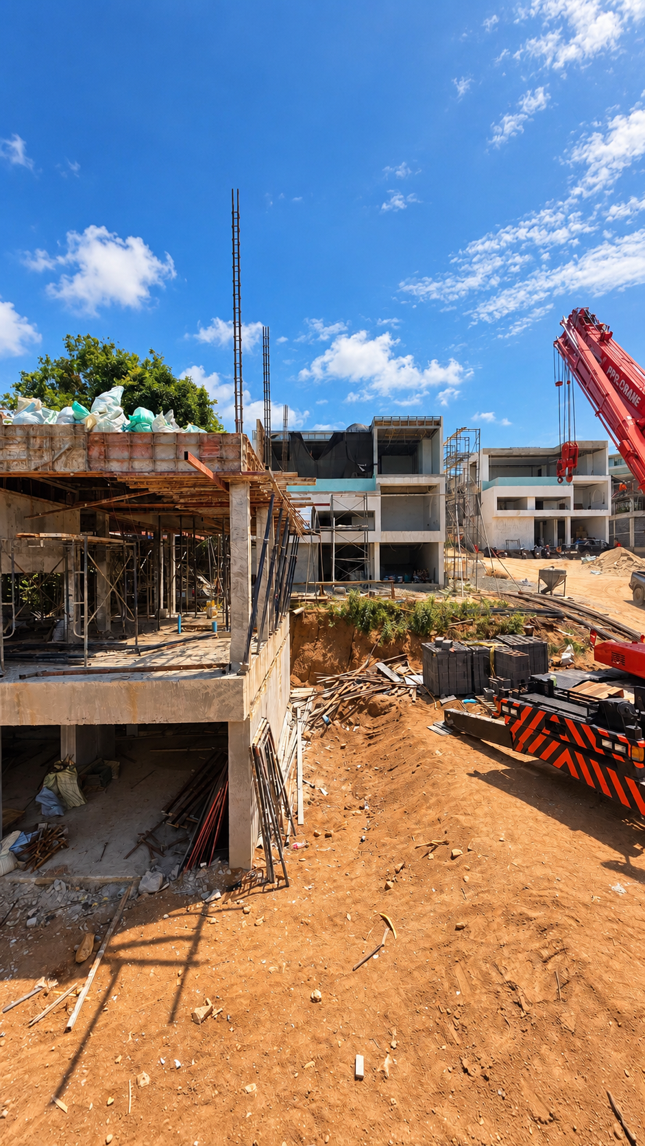 IO Villas — construction with mountain view