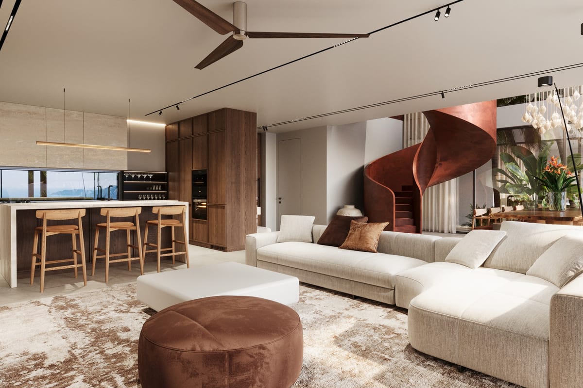 VLLS villa interior — luxury kitchen and furniture package, Koh Samui