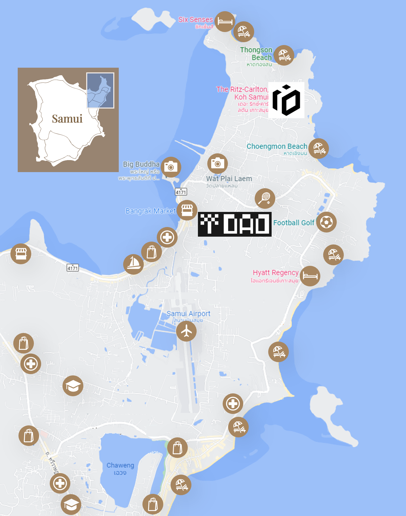IO Villas — location map Koh Samui