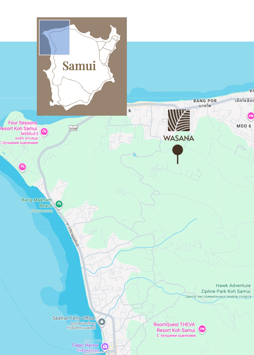 Wasana Villas — location map Koh Samui